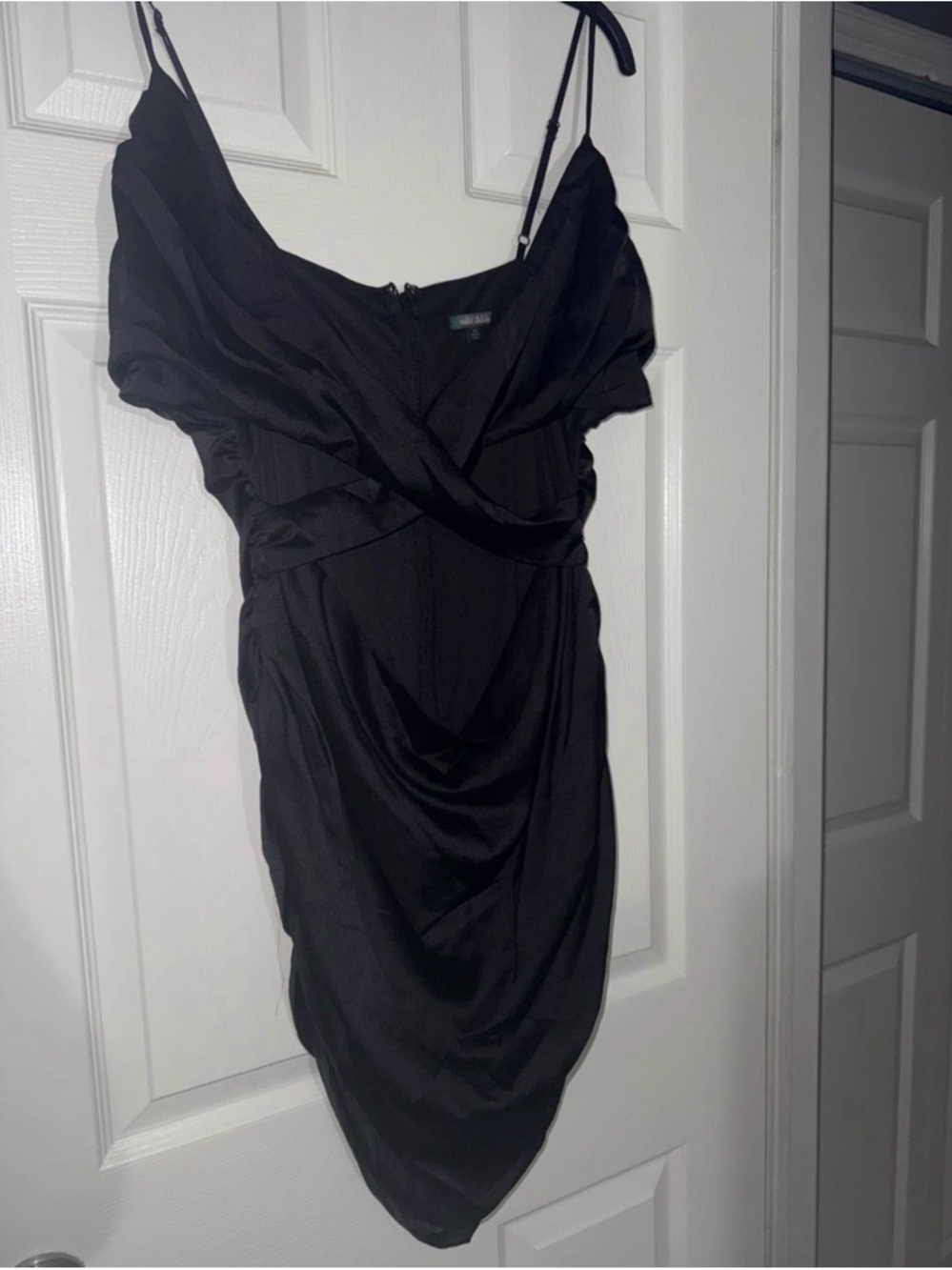 Black Satin Mini Dress